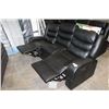 Image 3 : FLOOR MODEL ASHLEY DESIGN BLACK LEATHER DOUBLE RECLINING SOFA, RETAIL $1299