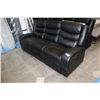 Image 2 : FLOOR MODEL ASHLEY DESIGN BLACK LEATHER DOUBLE RECLINING SOFA, RETAIL $1299