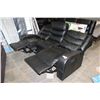 Image 4 : FLOOR MODEL ASHLEY DESIGN BLACK LEATHER DOUBLE RECLINING SOFA, RETAIL $1299