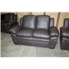 Image 3 : NEW BROWN LEATHER ASHLEY DESIGN SOFA AND LOVESEAT, CONTEMPORARY COMFORTABLE SEATING, RETAIL $2199