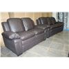 Image 4 : NEW BROWN LEATHER ASHLEY DESIGN SOFA AND LOVESEAT, CONTEMPORARY COMFORTABLE SEATING, RETAIL $2199