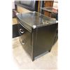 Image 2 : NEW FLOOR MODEL MODERN 2 DRAWER GLASS TOP ENDTABLE RETAIL $349