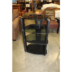 4 TIER GLASS ENTERTAINMENT STAND