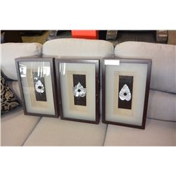 THREE FRAMED SHADOW BOXES