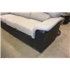 Image 4 : AS NEW FLOOR MODEL 2 TONE GREY FABRIC MODERN PILLOW BACK SOFA AND CHAIR