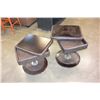 Image 3 : 2 GAS LIFT LEATHER STOOLS WITH STORAGE