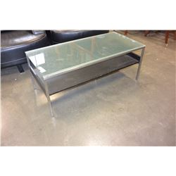 GLASS TOP METAL COFFEE TABLE