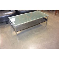 GLASS TOP METAL COFFEE TABLE