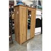 Image 2 : PINE WARDROBE WITH MIRROR DOOR ABOUT 6 FOOT TALL