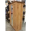 Image 5 : PINE WARDROBE WITH MIRROR DOOR ABOUT 6 FOOT TALL
