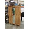 Image 6 : PINE WARDROBE WITH MIRROR DOOR ABOUT 6 FOOT TALL