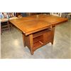 Image 1 : BAR HEIGHT TABLE WITH STORAGE AND 6 STOOLS, AND HIDDEN LEAF