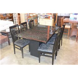 BLACK DINING TABLE WITH FOUR CHAIRS