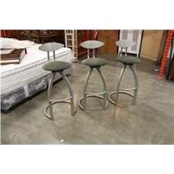 TWO METAL SWIVEL BARSTOOLS