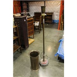 BRASS UMBRELLA STAND AND FLOOR LAMP