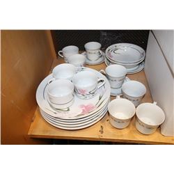 PARTIAL SET OF CHINA PEARL DINNERWARE AND PREMIER CUPS AND SAUCERS