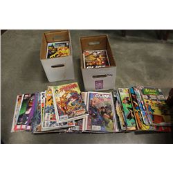 TWO BOXES OF COLLECTIBLE MARVEL AND DC COMICS