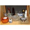 Image 1 : SHELF LOT OF COLLECTIBLE CRYSTAL FIGURES AND POTTERY ETC