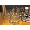 Image 3 : 8 FROSTED GLASS GOBLETS TWO ETCHED GOBLETS AND ASSORTED GLASS ETCHED PIECES