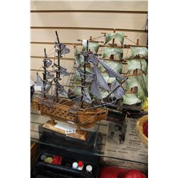 TWO MODEL SHIPS