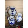 Image 2 : THREE GERMAN FLOW BLUE PITCHERS
