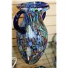 Image 3 : MURANO GLASS HANDLED VASE AND SMALL ASHTRAY