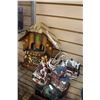 Image 1 : VINTAGE CUCKOO CLOCK NO WEIGHTS AND THREE ILLUMINATED CHRISTMAS HOUSES