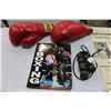 Image 3 : BOXING POSTER 1967 AND BOOK AND GLOVES AND TRAINING ROPE