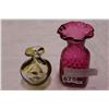 Image 1 : CRANBERRY GLASS AND ART GLASS VASE