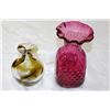 Image 2 : CRANBERRY GLASS AND ART GLASS VASE