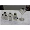 Image 1 : CRYSTAL AND STERLING WITH MOTHER OF PERAL TOPS SALT AND PEPPERS