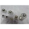 Image 2 : CRYSTAL AND STERLING WITH MOTHER OF PERAL TOPS SALT AND PEPPERS
