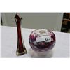 Image 1 : ART GLASS VASE AND RUBY VASE