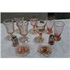 Image 1 : PINK DEPRESSION GOBLETS AND CANDLESTICKS ETC