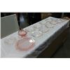 Image 1 : PINK DEPRESSION BOWLS PLATTER AND COVERED DISH