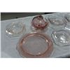Image 2 : PINK DEPRESSION BOWLS PLATTER AND COVERED DISH