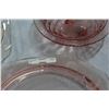 Image 3 : PINK DEPRESSION BOWLS PLATTER AND COVERED DISH