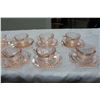 Image 2 : LOT OF PINK DEPRESSION CUPS AND SAUCERS