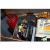 Image 4 : WOOD CRATE OF COLLECTIBLES AND VINTAGE BASKET WITH SPOON RACKS AND SPOONS
