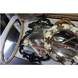 BOX OF VINTAGE AND DECORATIVE MIRRORS