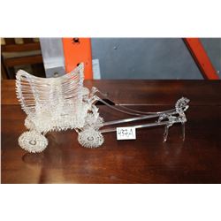 BLOWN GLASS HORSE DRAWN CARRIAGE