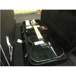 DEAN TELE STYLE ELECTRIC GUITAR WITH TWO HUMBUCKER PICKUPS, ACCESSORIES AND HARD SHELL CASE