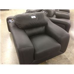 BLACK LEATHER ARM CHAIR