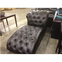 ASHELY LARGE BROWN TUFTED LEATHER LOUNGE CHAIR