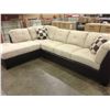 Image 2 : TWO TONE LEATHER AND SUEDE CORNER SECTIONAL 6 SEAT SOFA