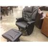 Image 2 : BLACK ROCKER/RECLINER CHAIR WITH MATCHING OTTOMAN