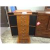 Image 2 : LIGHT CHERRY WOOD 4' TALL 8 DRAWER JEWELLERY WITH 2 SIDE DOORS