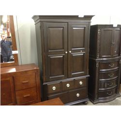 LARGE DARK WOOD ARMOIRE