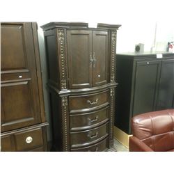 6' DARK WOOD CARVED DRESSER
