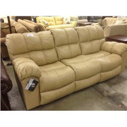 CREAM LEATHER 3 SEAT SOFA